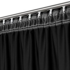Zasłona jednokolorowa Dora z tkaniny o welurowej strukturze na taśmie marszczącej 320x360 cm, czarna - 320 x 260 cm - czarny 7