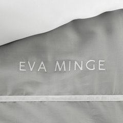 Komplet pościeli EVA 09 z makosatyny bawełnianej zdobiona ozdobną subtelną tasiemką welwetową i haftowanym logo Ewa Minge Eurofirany - 160 x 200 cm - szary 5