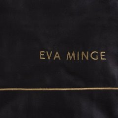 Komplet pościeli EVA 10 z makosatyny bawełnianej zdobiona ozdobnym haftowanym paseczkiem i logiem Ewa Minge Eurofirany - 160 x 200 cm - czarny 4