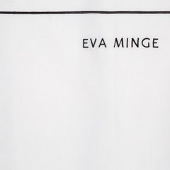 Komplet pościeli EVA 10 z makosatyny bawełnianej zdobiona ozdobnym haftowanym paseczkiem i logiem Ewa Minge Eurofirany - 220 x 200 cm - biały 4