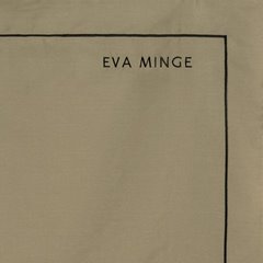 Komplet pościeli EVA 10 z makosatyny bawełnianej zdobiona ozdobnym haftowanym paseczkiem i logiem Ewa Minge Eurofirany - 220 x 200 cm - beżowy 4