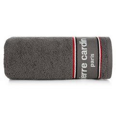 Ręcznik kąpielowy KARLA z bawełny z żakardową bordiurą i haftowanym logiem marki Pierre Cardin Eurofirany - 50 x 90 cm - szary 2
