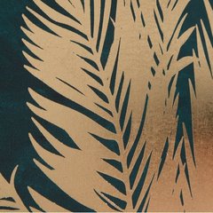 Obraz nadruk na płótnie z motywem złotych liści palmy  Eurofirany - 45 x 60 cm - ciemnozielony 2