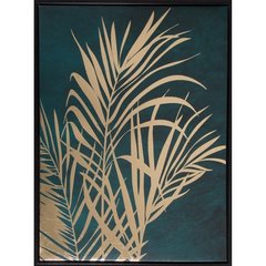 Obraz nadruk na płótnie z motywem złotych liści palmy  Eurofirany - 45 x 60 cm - ciemnozielony 3