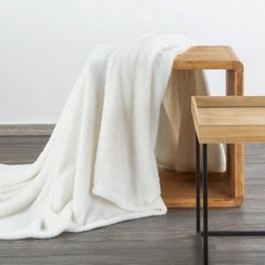 Narzuta-Koc na fotel LORI jednokolorowy z polaru Design 91 - 70 x 160 cm - biały 2