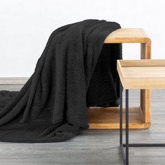Narzuta-Koc na fotel LORI jednokolorowy z polaru Design 91 - 70 x 160 cm - czarny 2