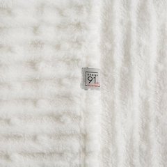 Narzuta-Koc na fotel LISA zdobiony żąkardowym wzorem Design 91 - 70 x 160 cm - biały 7