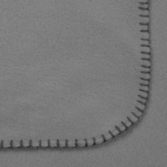 Koc POLAR jednokolorowy z polaru obszyty na brzegach grubą dekoracyjną nicią Design 91 - 150 x 200 cm - srebrny 4