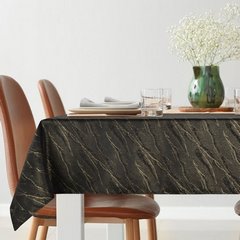 Obrus SUZANA zdobiony marmurowym wzorem, PLAMOODPORNY Eurofirany - 140 x 180 cm - czarny 2