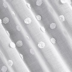 Dekoracja okienna STELLA biała z naszywanymi kropkami  przelotki Design91 - 140 x 250 cm - biały 3