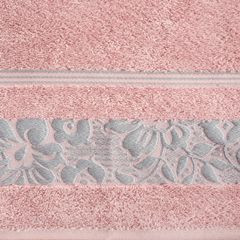 Ręcznik kąpielowy SYLWIA z bordiurą w kwiaty Eurofirany - 70 x 140 cm - pudrowy róż 8