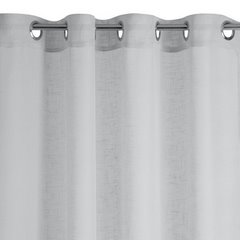 Dekoracja okienna LEXY srebrna firana z etaminy o płóciennym splocie ze srebrnym wzorem na przelotkach Eurofirany - 140 x 250 cm - jasnoszary 4