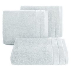 Ręcznik kąpielowy Damla z welwetową bordiurą Eurofirany - 50 x 90 cm - jasnoszary 1