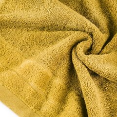Ręcznik kąpielowy Damla z welwetową bordiurą Eurofirany - 50 x 90 cm - musztardowy 4